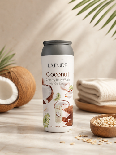 شامپو بدن کرمی نارگیل لپیور (La Pure) با عصاره جو دوسر – 414 میلیلیتر