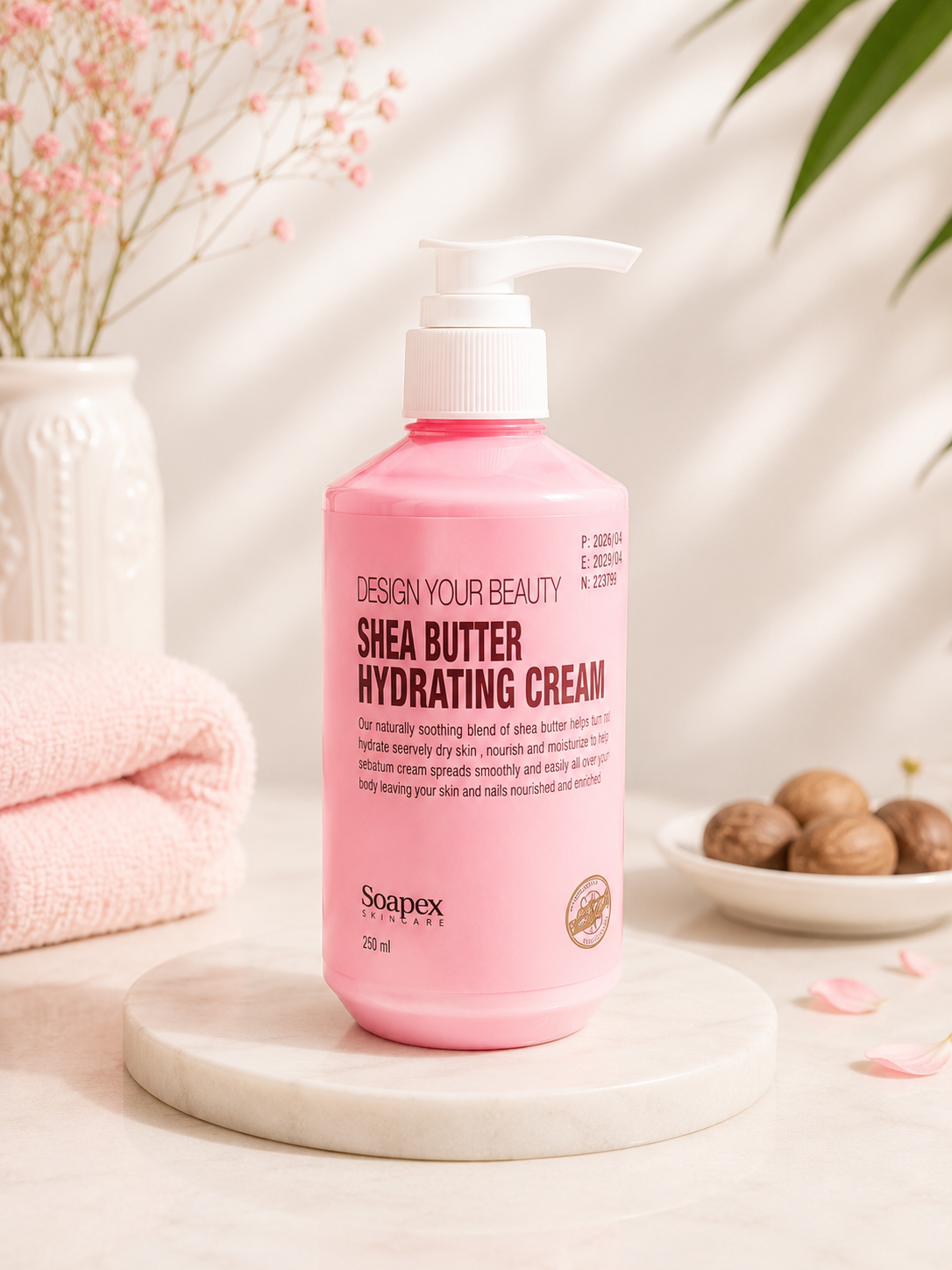 کرم آبرسان و مرطوب کننده دست و صورت سوپکس مدل Shea Butter (شی باتر) حجم 250 میلی‌لیتر