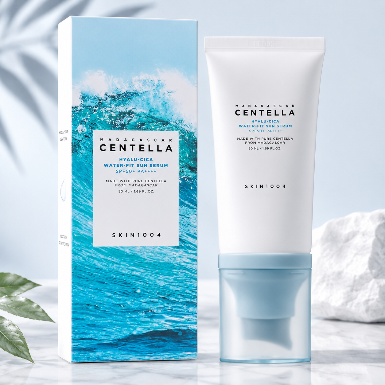 ضد آفتاب سرمی اسکین 1004 مدل Madagascar Centella Hyalu-Cica Water-Fit Sun Serum SPF50+ PA++++ حجم 50 میلی‌لیتر