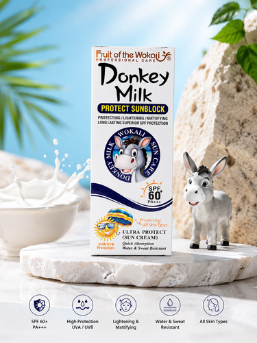 کرم ضد آفتاب شیر الاغ ووکالی (Wokali Donkey Milk Protect Sunblock) SPF 60 PA+++ حجم 130 میلیلیتر