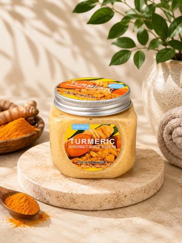 اسکراب بدن شربتی زردچوبه ووکالی (Wokali Turmeric Sherbet Body Scrub Brightening) حجم 350 میلیلیتر